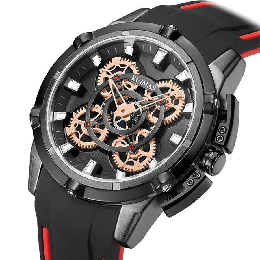 RUIMAS Top Brand Mens Watches Luxury Silicone Large Dial Sports Quartz Wristwatch Waterproof Date Clock Casual Relogio Masculino 547