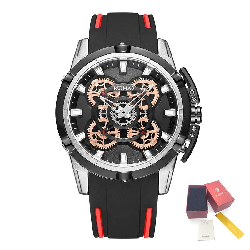 RUIMAS Top Brand Mens Watches Luxury Silicone Large Dial Sports Quartz Wristwatch Waterproof Date Clock Casual Relogio Masculino 547