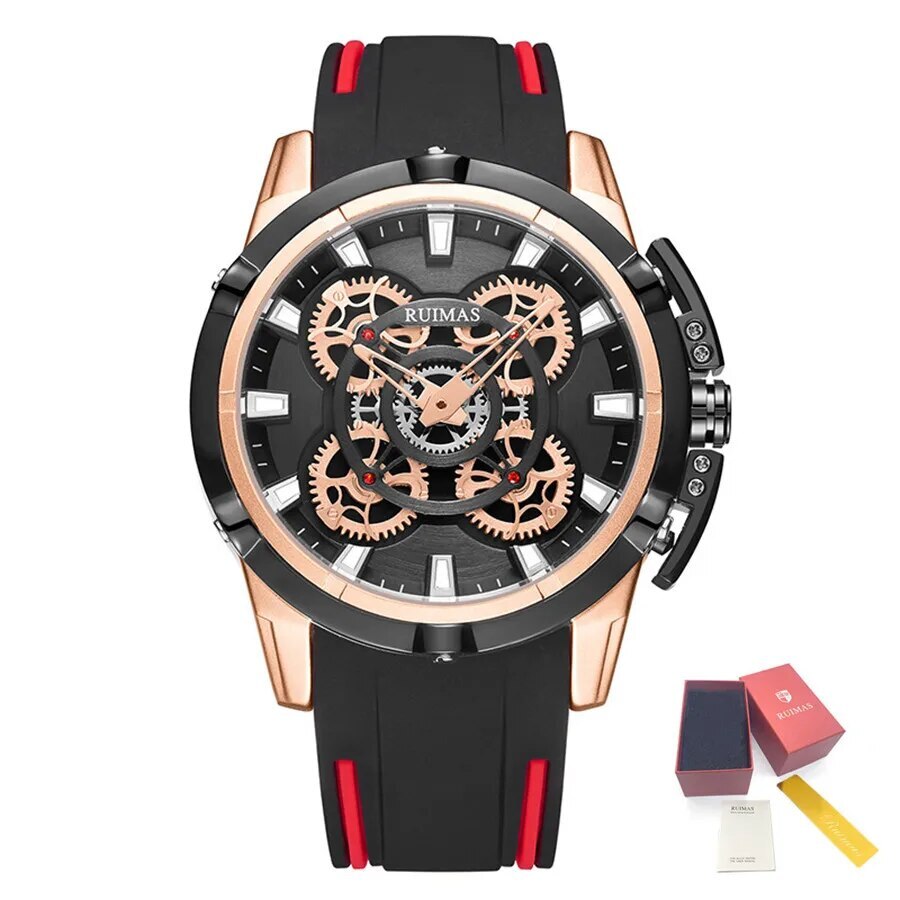 RUIMAS Top Brand Mens Watches Luxury Silicone Large Dial Sports Quartz Wristwatch Waterproof Date Clock Casual Relogio Masculino 547