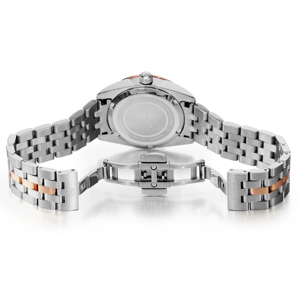 NAKZEN Womens Gold Luxury Quartz Diamond Watch Calendar Display Women Full Steel Wrist Watch Female Clock relogio masculino 6012