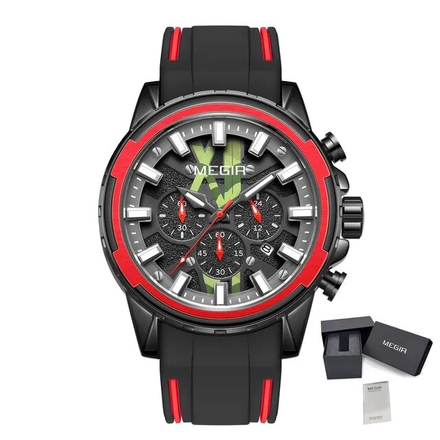MEGIR New Sport Watch for Luxury Silicone Quartz Casual Wristwatch Waterproof Military Wrist Watch Man Clock Reloj Hombre 2133