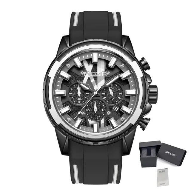 MEGIR New Sport Watch for Luxury Silicone Quartz Casual Wristwatch Waterproof Military Wrist Watch Man Clock Reloj Hombre 2133
