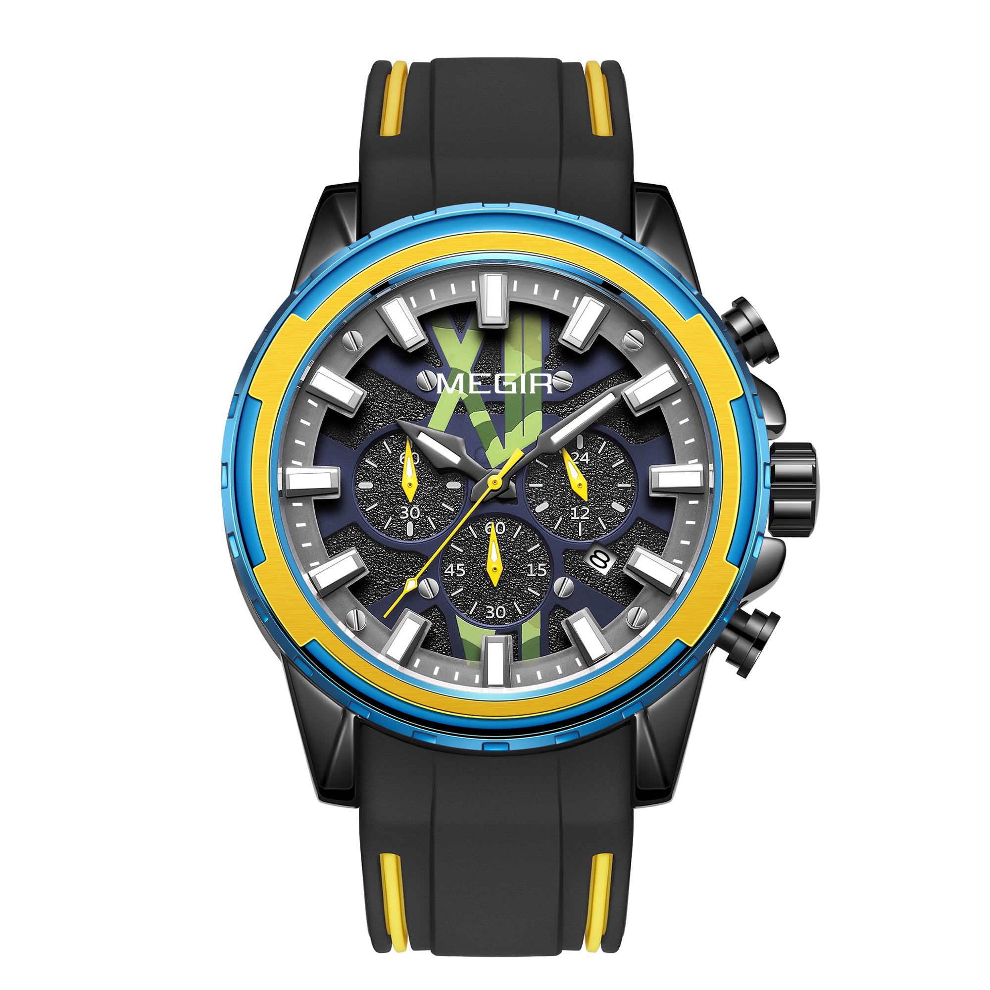 MEGIR New Sport Watch for Luxury Silicone Quartz Casual Wristwatch Waterproof Military Wrist Watch Man Clock Reloj Hombre 2133