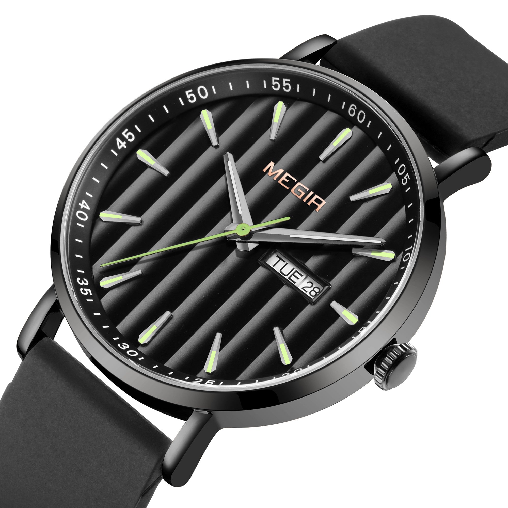 MEGIR Luxury Big Dial Mens Watch Fashion Quartz Casual Sport Wristwatch for Men Waterproof Week Date Display Clock Reloj Hombre 1081