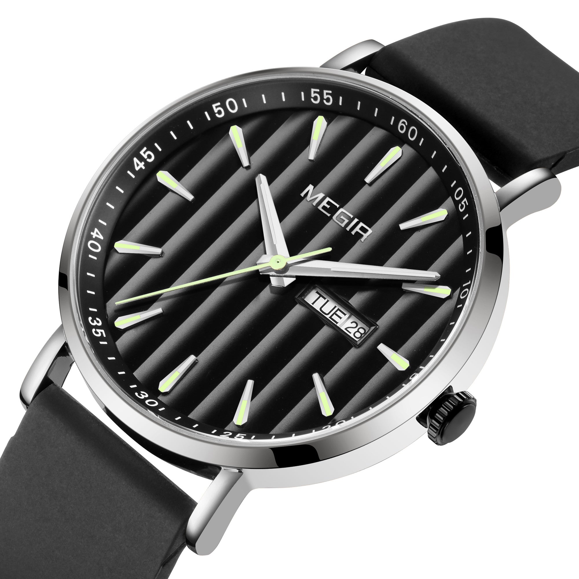 MEGIR Luxury Big Dial Mens Watch Fashion Quartz Casual Sport Wristwatch for Men Waterproof Week Date Display Clock Reloj Hombre 1081