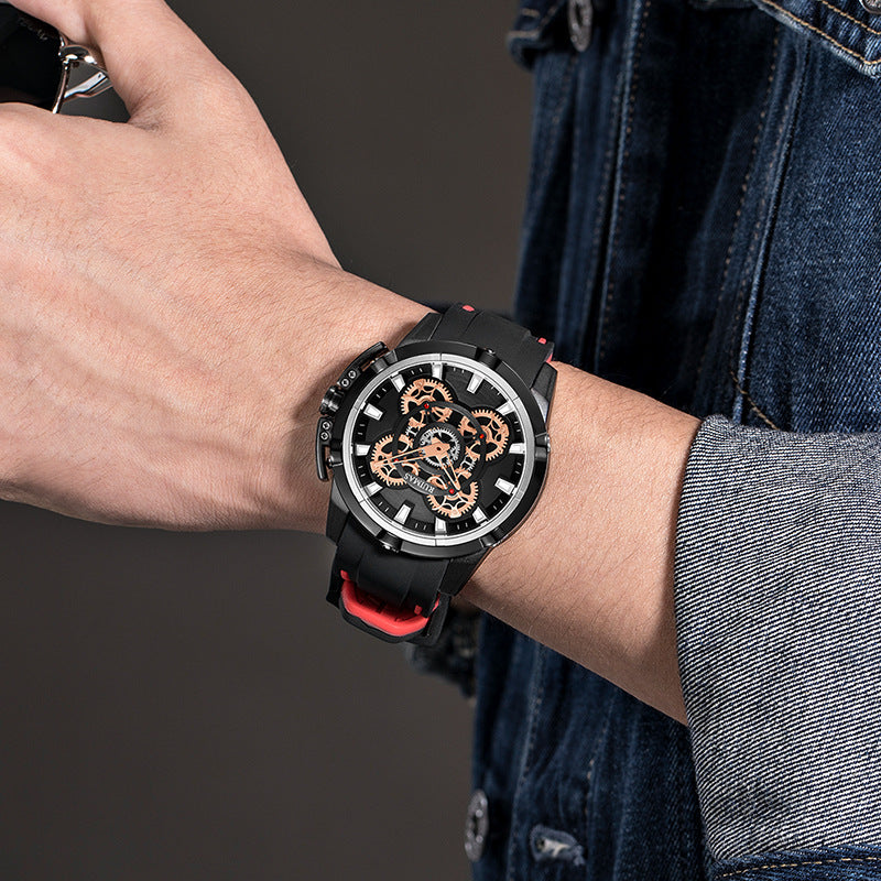 RUIMAS Top Brand Mens Watches Luxury Silicone Large Dial Sports Quartz Wristwatch Waterproof Date Clock Casual Relogio Masculino 547