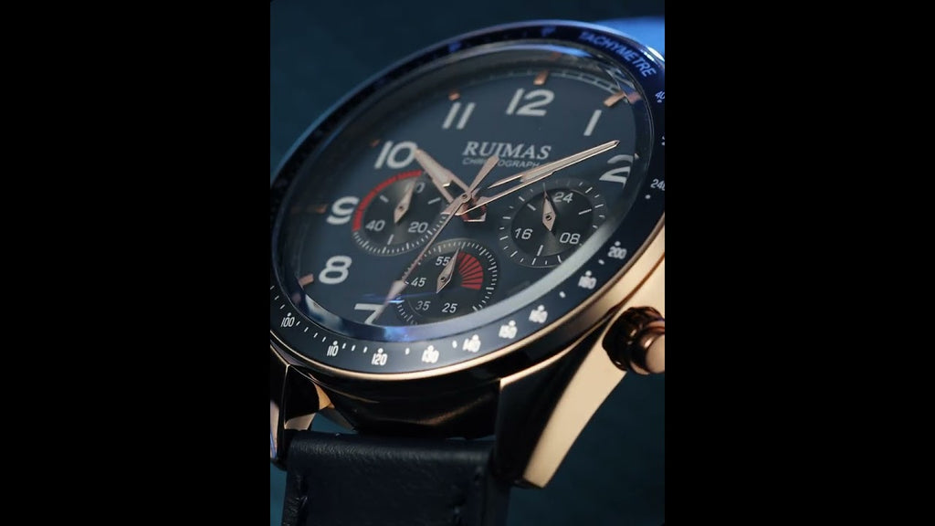 RUIMAS Luxury Brand Chronograph Watches for Men Fashion Leather Sports Military Wristwatch Luminous Clock Auto Date Reloj Hombre 574