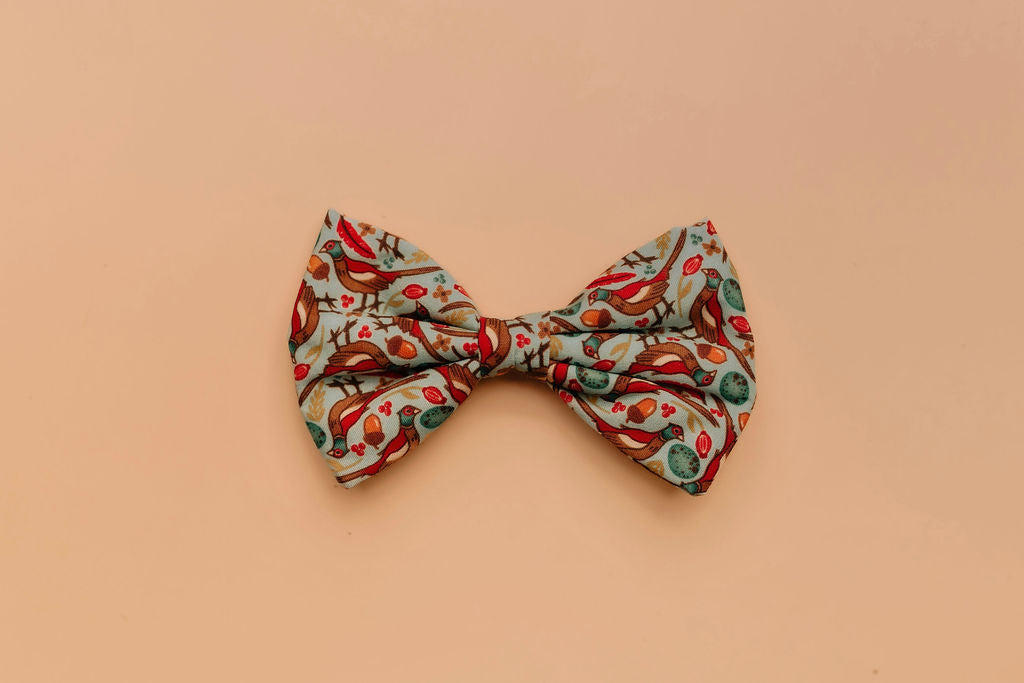 Pheasants Dog Bow Tie